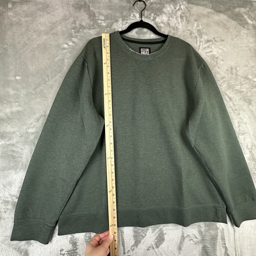 32 Degrees Heat Sweatshirt Men's XXL Green Long Sleeve Crewneck - Picture 5 of 7